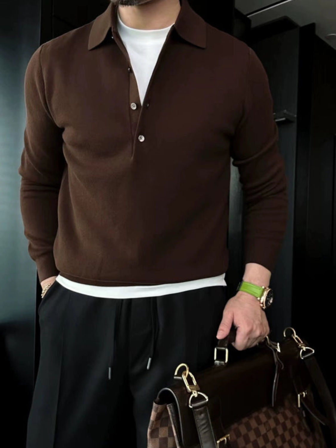 DUCHÊNE BORDEAUX™ | POLO EN MAILLE CLASSIQUE À COL OUVERT