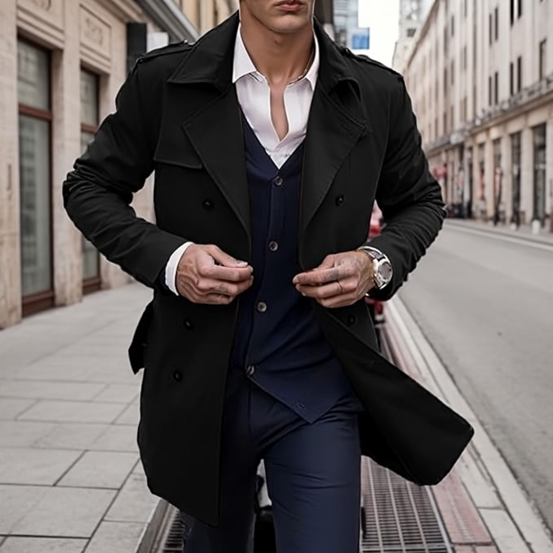 DUCHÊNE BORDEAUX™ | MANTEAU HOMME ÉLÉGANT EN TENUE MAÎTRISÉE