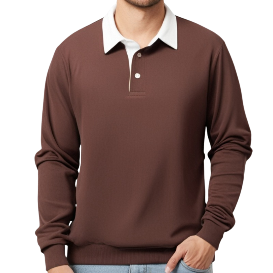 DUCHÊNE BORDEAUX™ | POLO LUXUEUX À MANCHES LONGUES