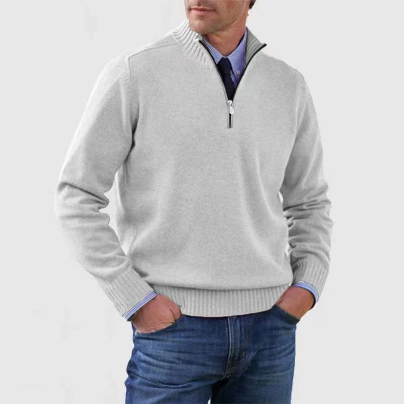 DUCHÊNE BORDEAUX | PULL COL ZIPPÉ CLASSIQUE