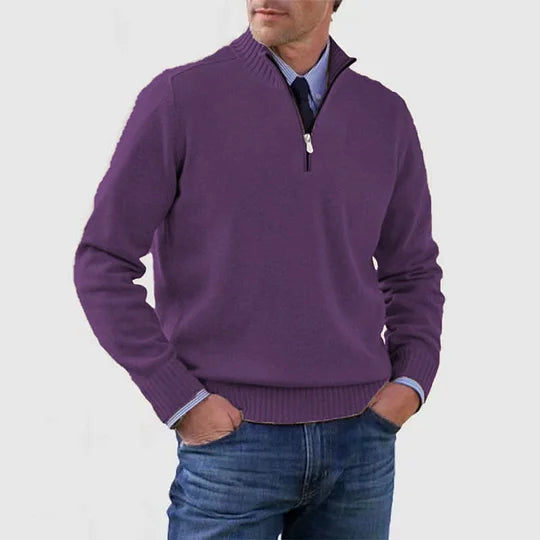 DUCHÊNE BORDEAUX | PULL COL ZIPPÉ CLASSIQUE