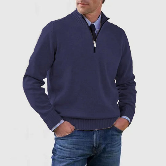 DUCHÊNE BORDEAUX | PULL COL ZIPPÉ CLASSIQUE