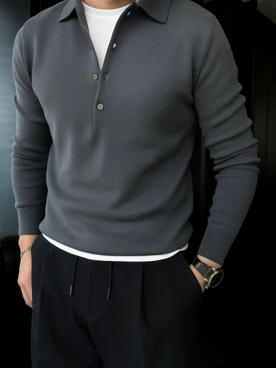 DUCHÊNE BORDEAUX™ | POLO EN MAILLE CLASSIQUE À COL OUVERT