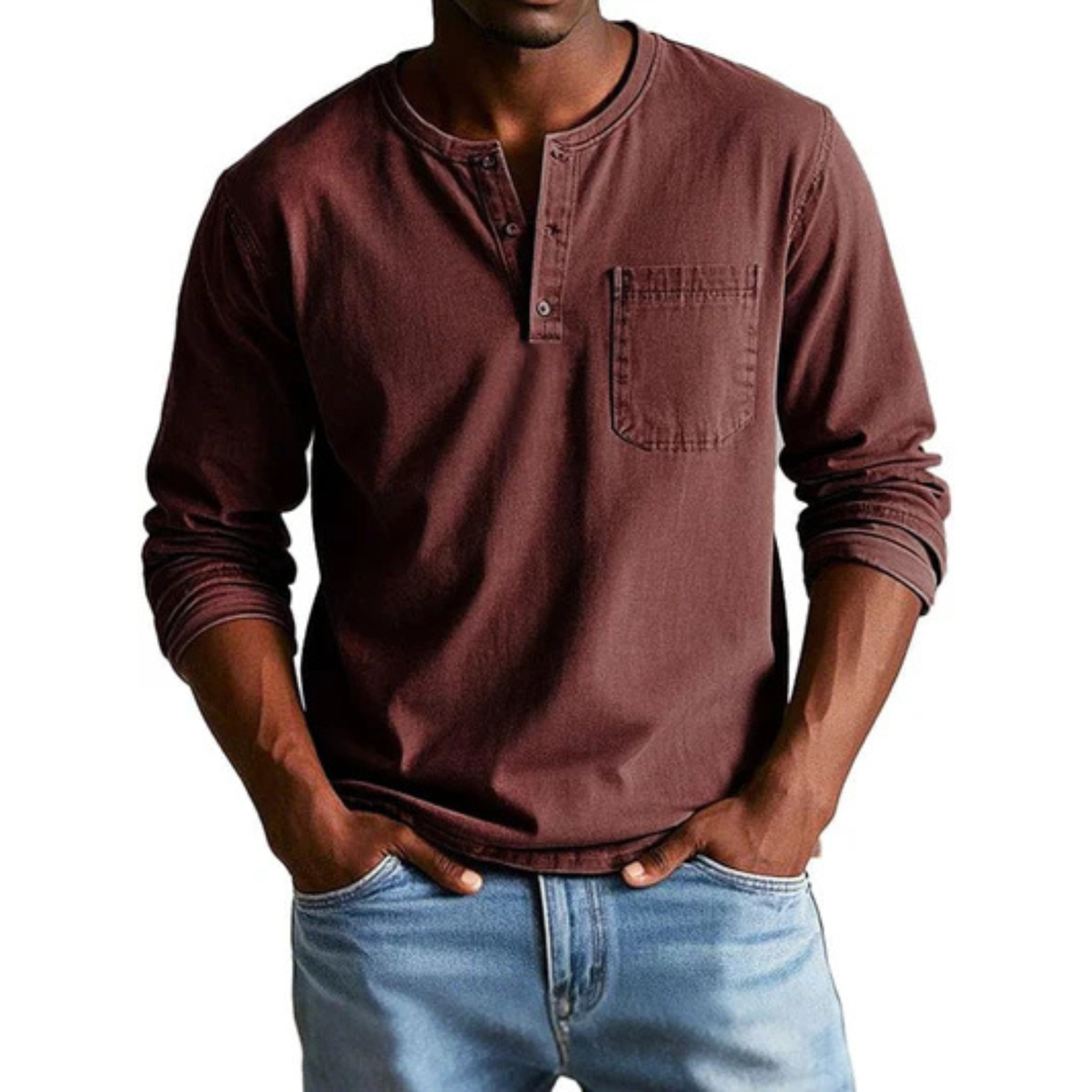 DUCHÊNE BORDEAUX™ | T-SHIRT DÉCONTRACTÉ À MANCHES LONGUES