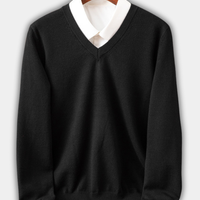 DUCHÊNE BORDEAUX™ | PULL COL V ÉLÉGANT