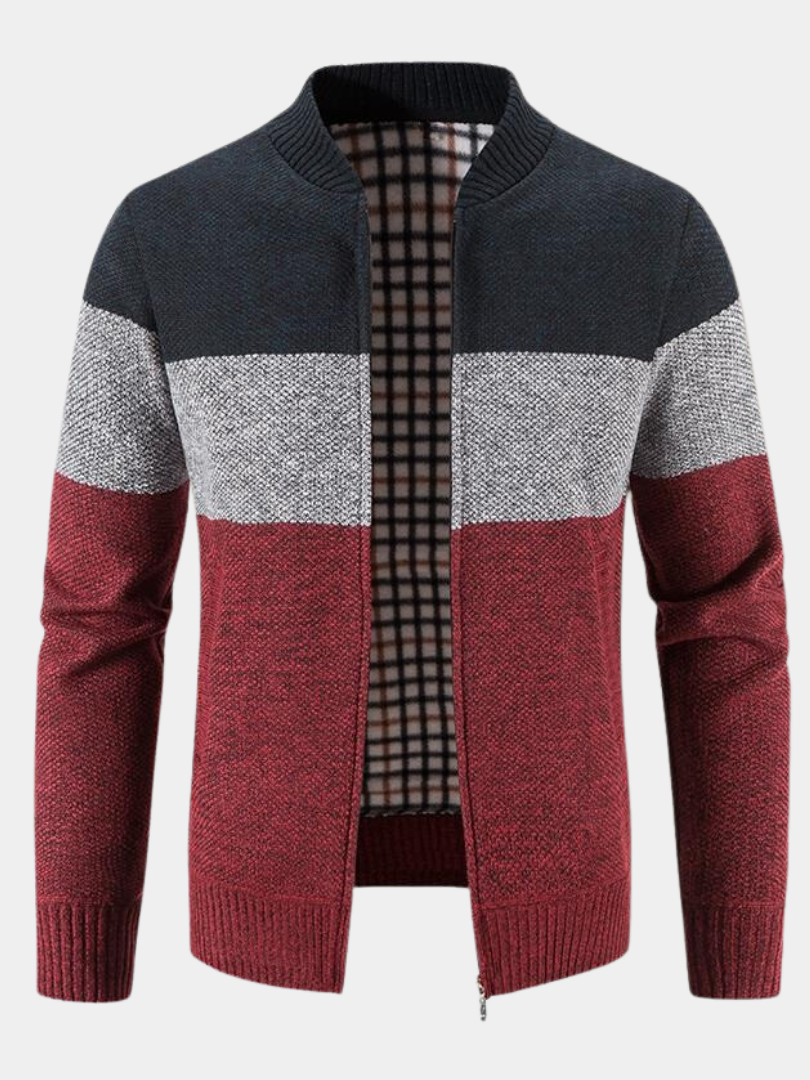 DUCHÊNE BORDEAUX™ | VESTE EN MAILLE RAFFINÉE