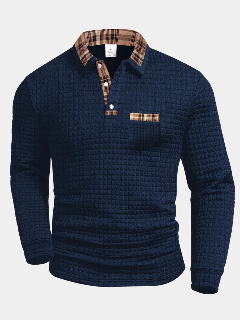 DUCHÊNE BORDEAUX™ | POLO À MANCHES LONGUES TEXTURÉ
