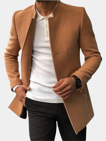 DUCHÊNE BORDEAUX™ | MANTEAU À COL OFFICIER ÉPURÉ