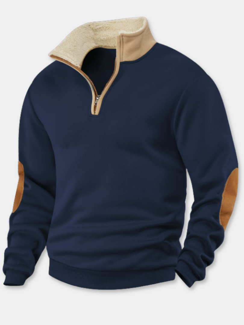 DUCHÊNE BORDEAUX™ | HAUT DEMI-ZIP À COL DOUBLÉ