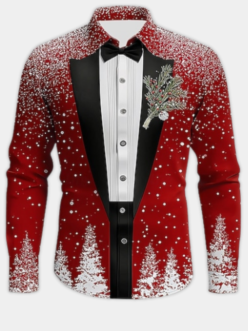 DUCHÊNE BORDEAUX™ | CHEMISE TUXÉDO FESTIVE MANCHES LONGUES