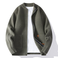 DUCHÊNE BORDEAUX™ | VESTE EN MAILLE CÔTELÉE PREMIUM