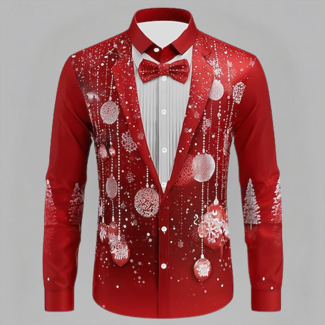 DUCHÊNE BORDEAUX™ | CHEMISE TUXÉDO FESTIVE MANCHES LONGUES