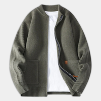 DUCHÊNE BORDEAUX™ | VESTE EN MAILLE CÔTELÉE PREMIUM