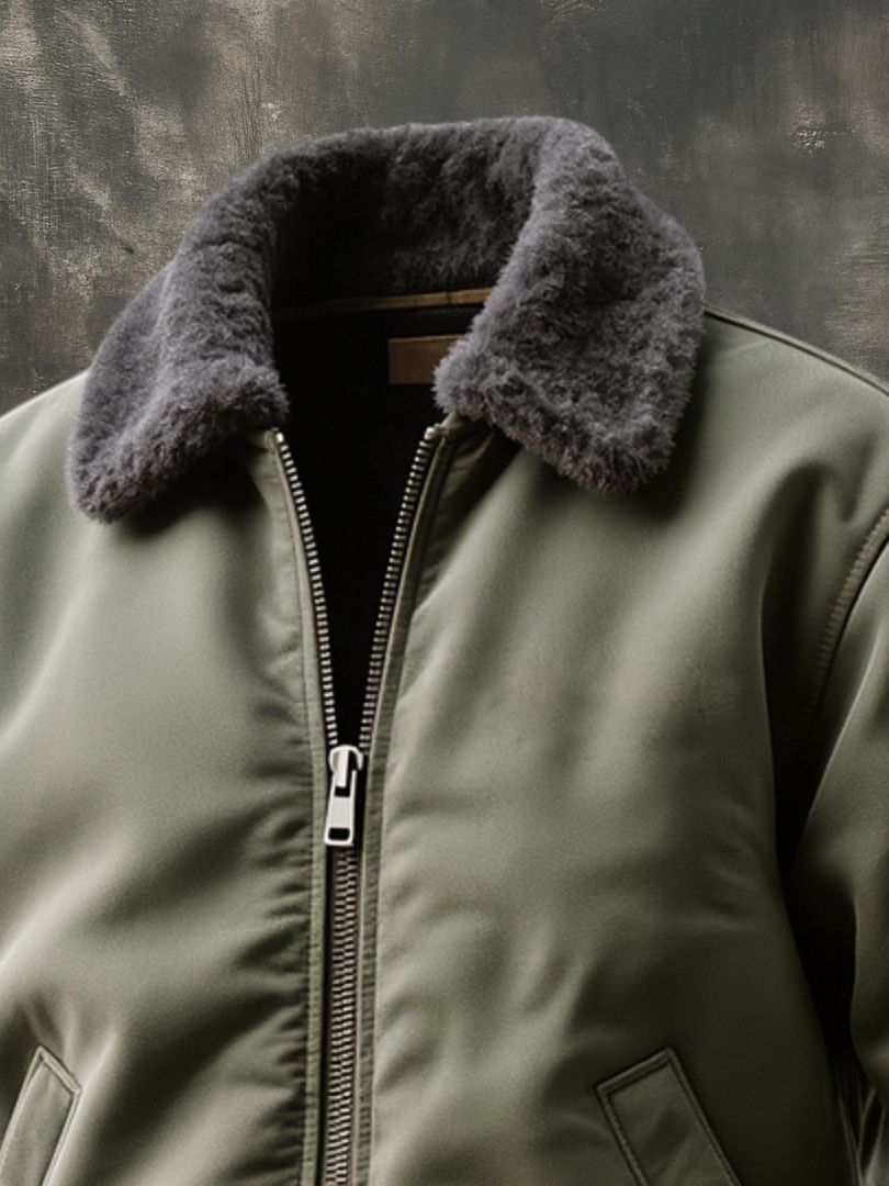 DUCHÊNE BORDEAUX™ | BLOUSON BOMBER À COL FOURRURE