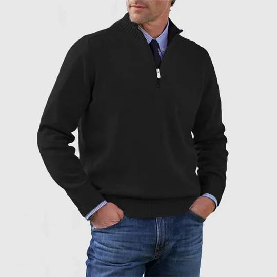 DUCHÊNE BORDEAUX | PULL COL ZIPPÉ CLASSIQUE