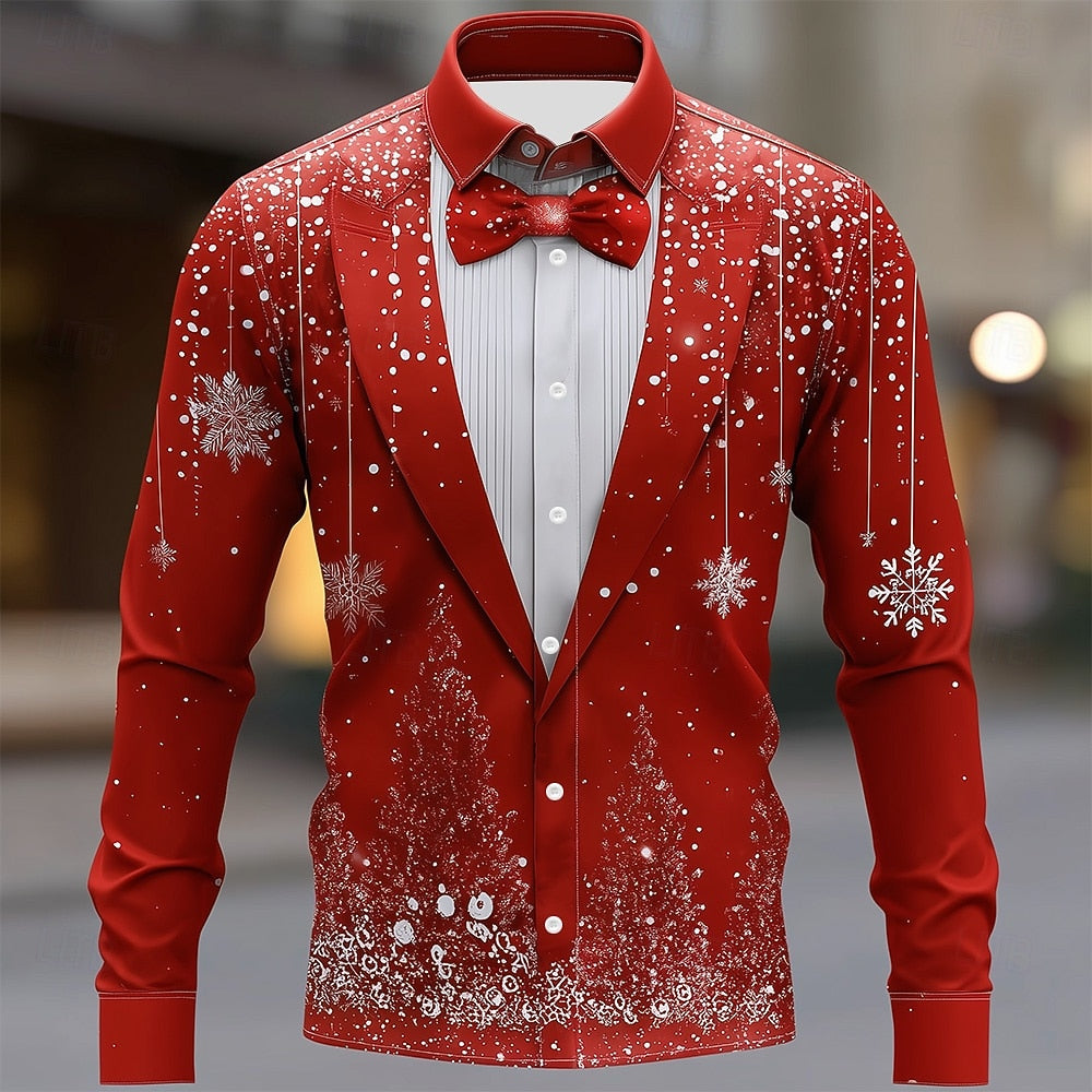 DUCHÊNE BORDEAUX™ | CHEMISE TUXÉDO FESTIVE MANCHES LONGUES